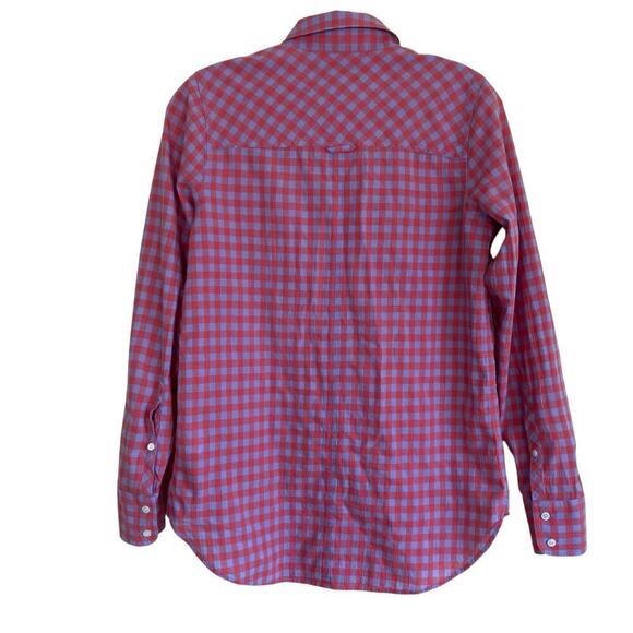 J. Crew Plaid Check Boy Shirt Red Purple Relaxed Fit Casual Cabincore Sz 0 - Picture 4 of 16